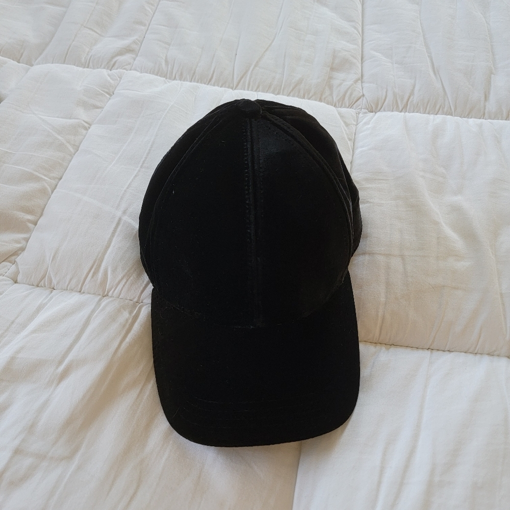 Never worn black velvet baseball cap